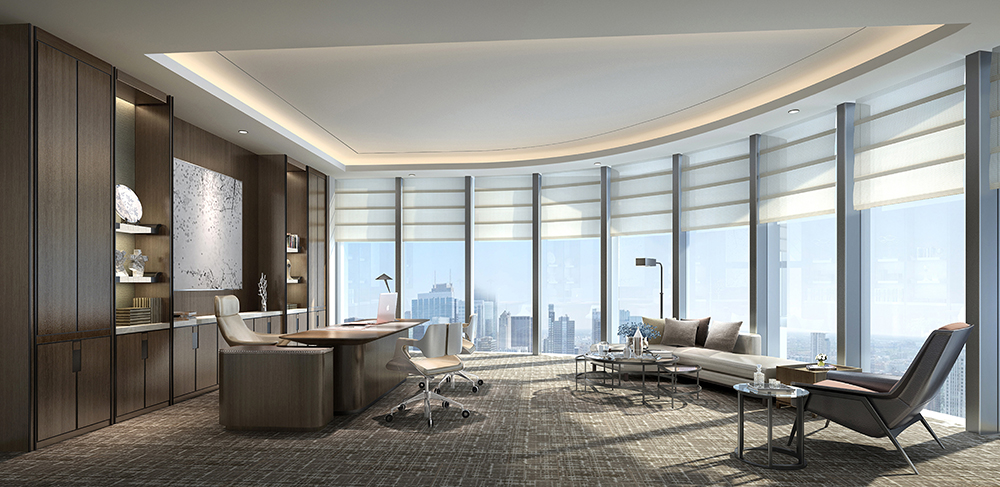 现代简约风老总办公室设计效果图,老总办公室设计效果图