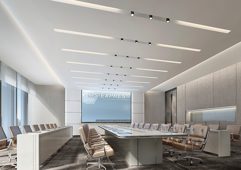 现代简约风会议室装修设计图,会议室装修设计图