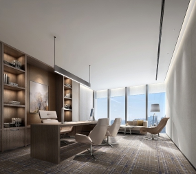 现代简约风老总办公室装修设计图片