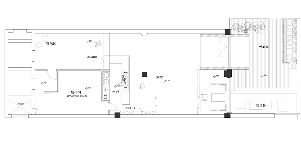 茶餐厅空间设计平面图,茶餐厅装饰平面图
