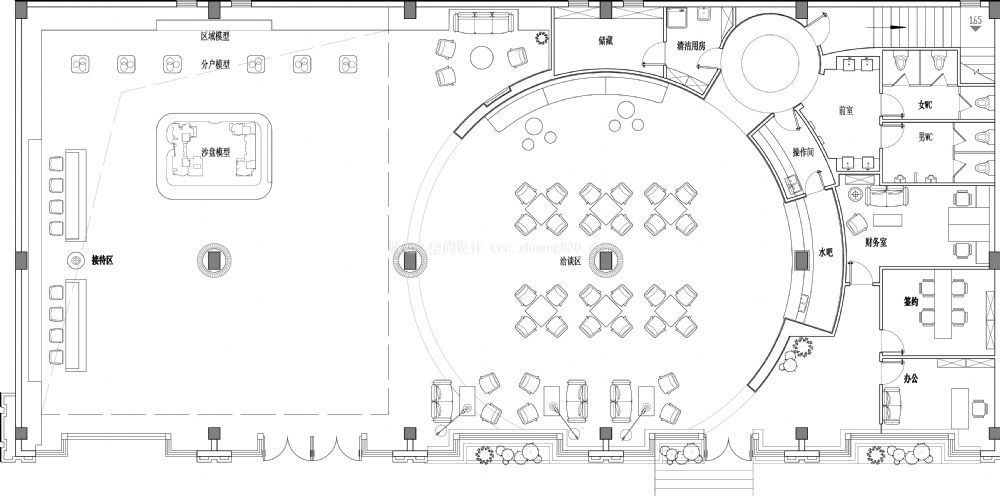 祥生新江湾售楼中心装修设计平面图,新江湾售楼中心装修设计平面
