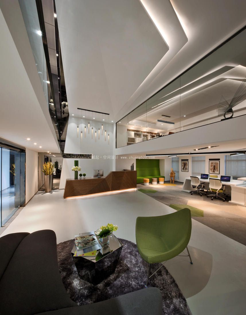 商务稳重风开放区域装修设计效果图,开放区域装修设计效果图