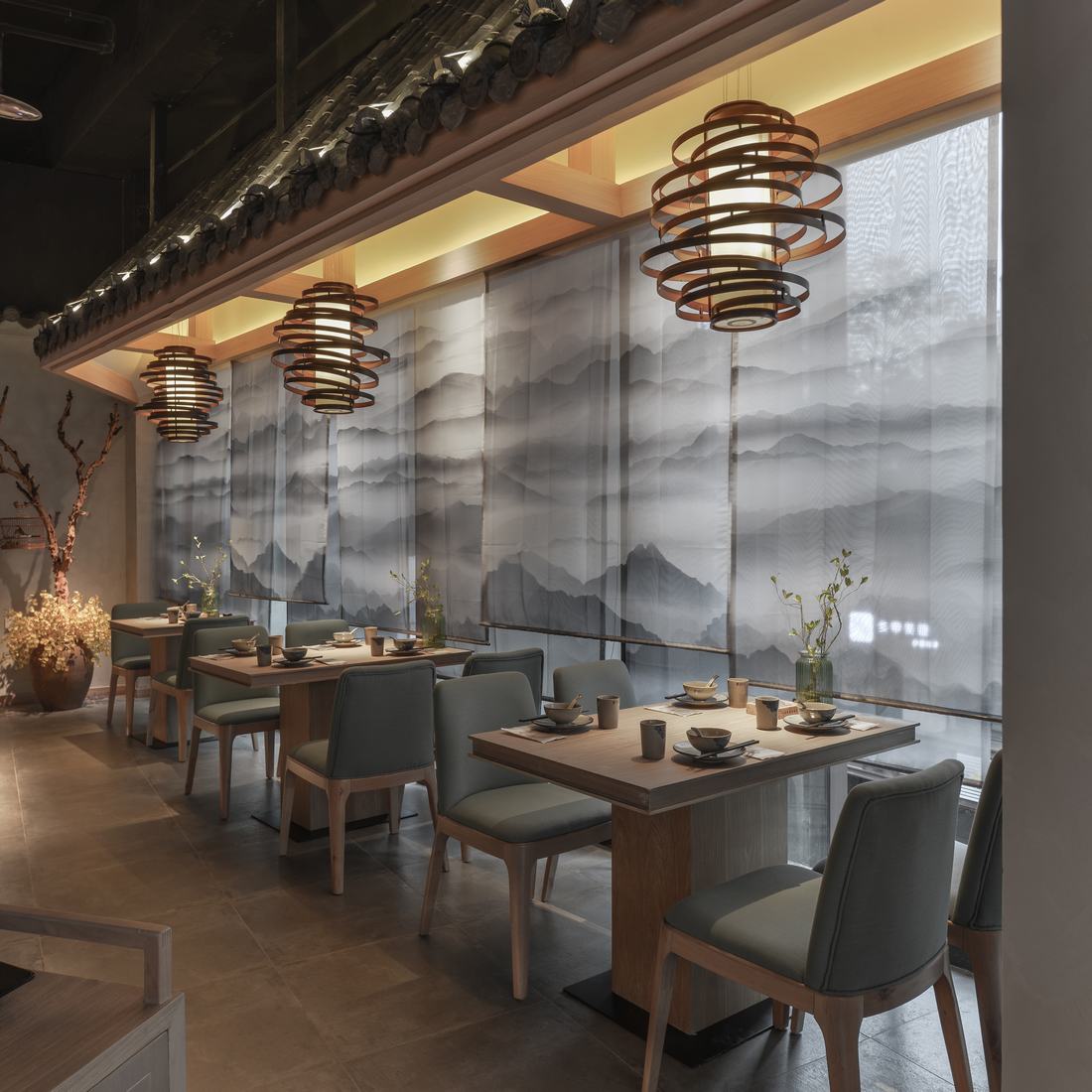 饭店装修设计实景图,饭店装修设计效果图