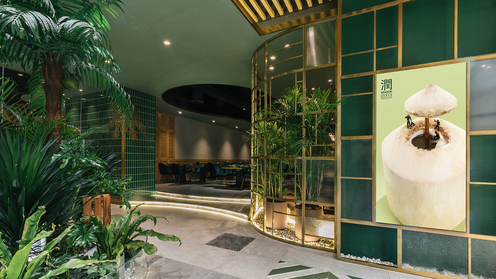 火锅店设计案例图,火锅店设计布局图