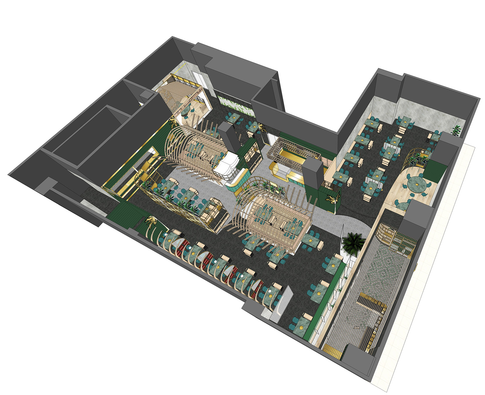 火锅店装饰布局图,火锅店装饰布局