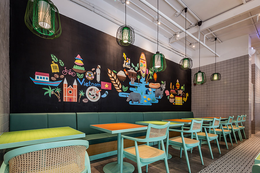  越南粉饭店设计实景图,越南粉饭店设计案例图