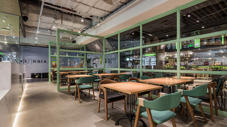  沙拉店设计布局图,沙拉店装饰效果图