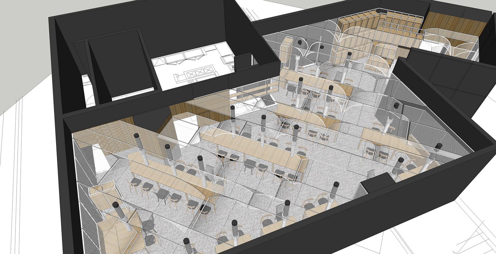 烤肉店装修设计平面图,烤肉店设计布局图