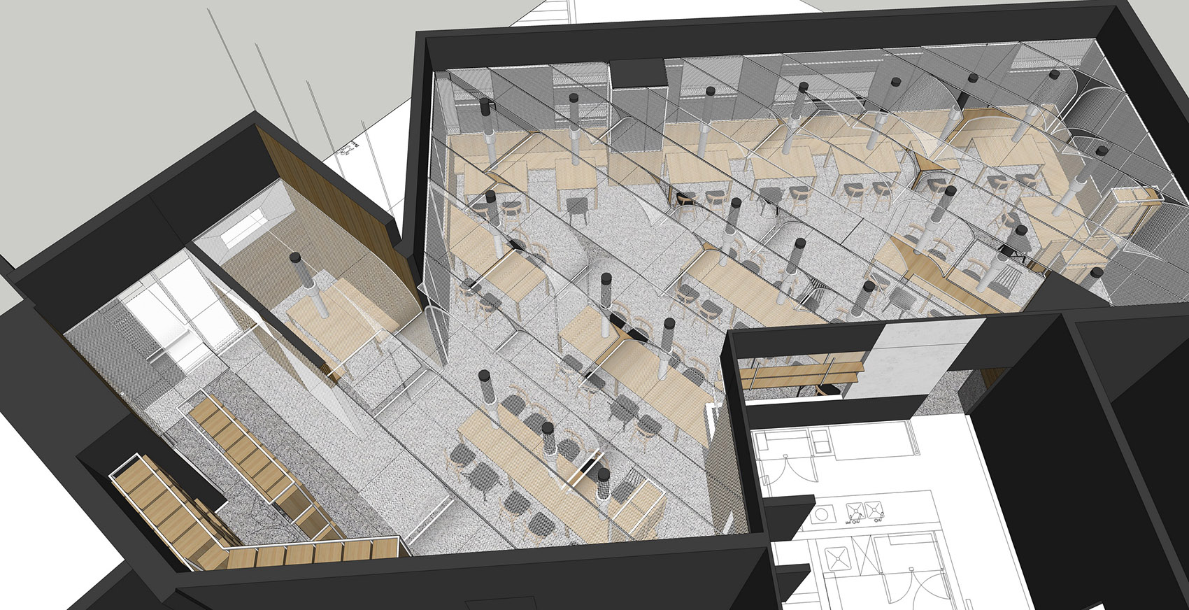 烤肉店装修设计布局图,烤肉店装修设计平面图