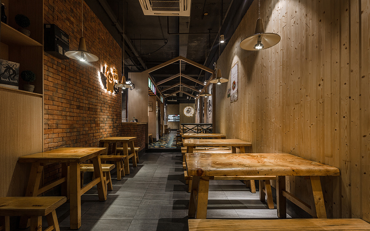 烧烤店装修设计效果图,烧烤店装修设计实景图