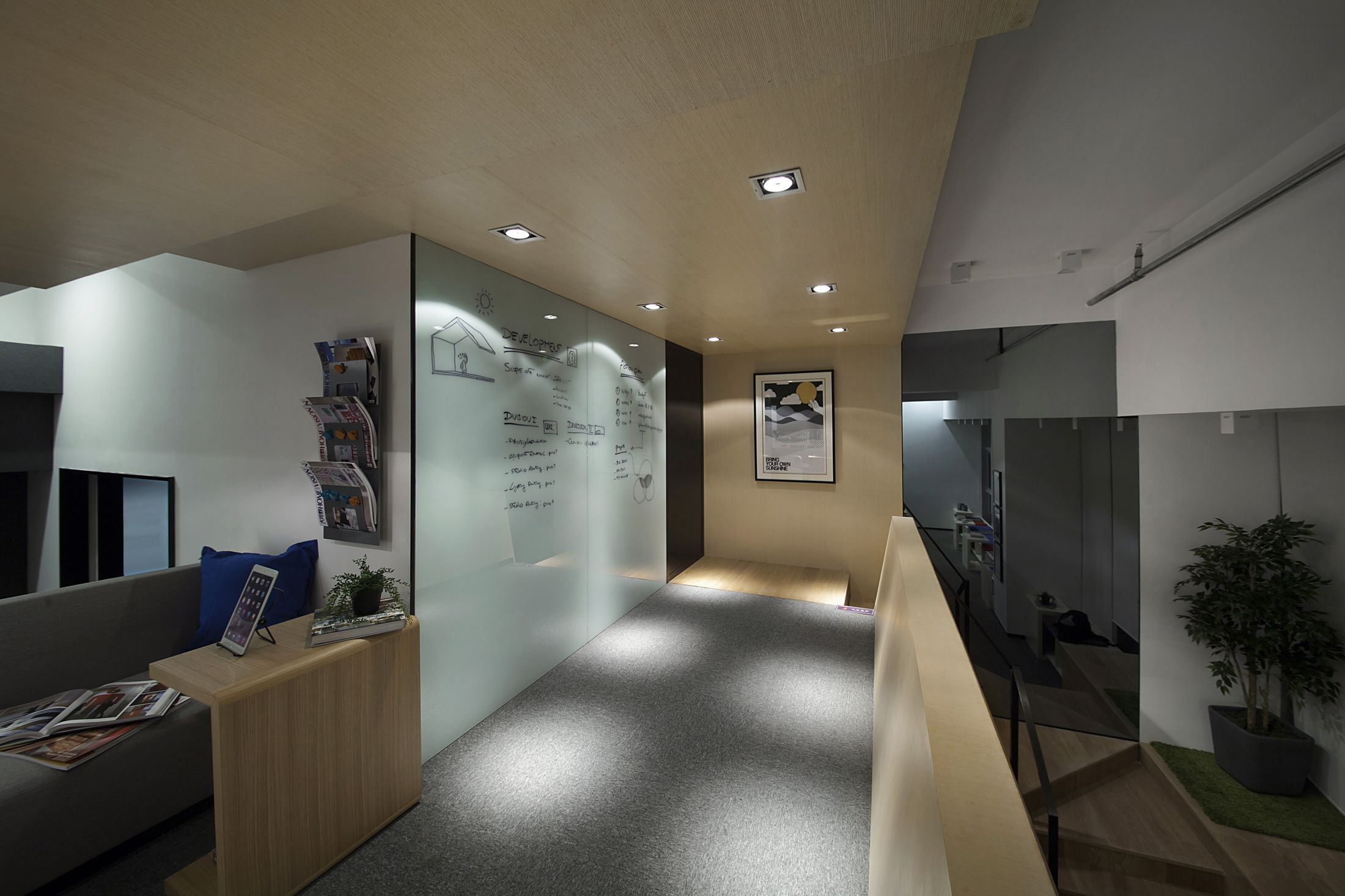 科技时尚办公空间装修设计效果图,办公空间装修设计效果图