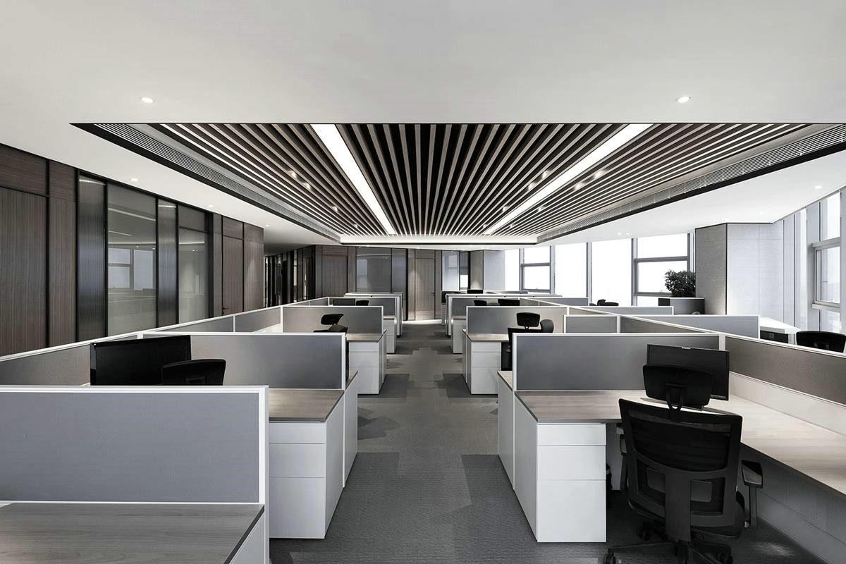 办公室开放区域空间设计效果图,办公室开放区设计效果图