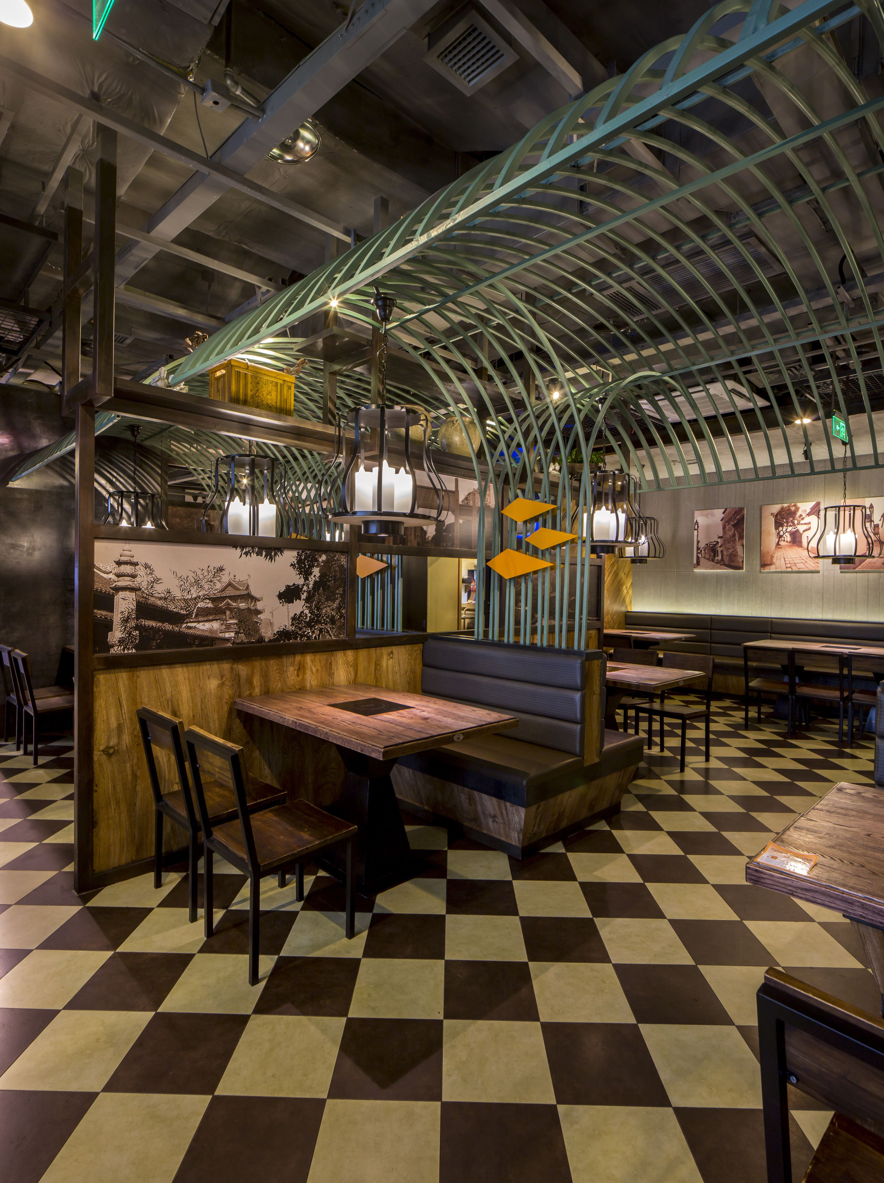 火锅店店面装修设计效果图,火锅店店面装修设计布局图