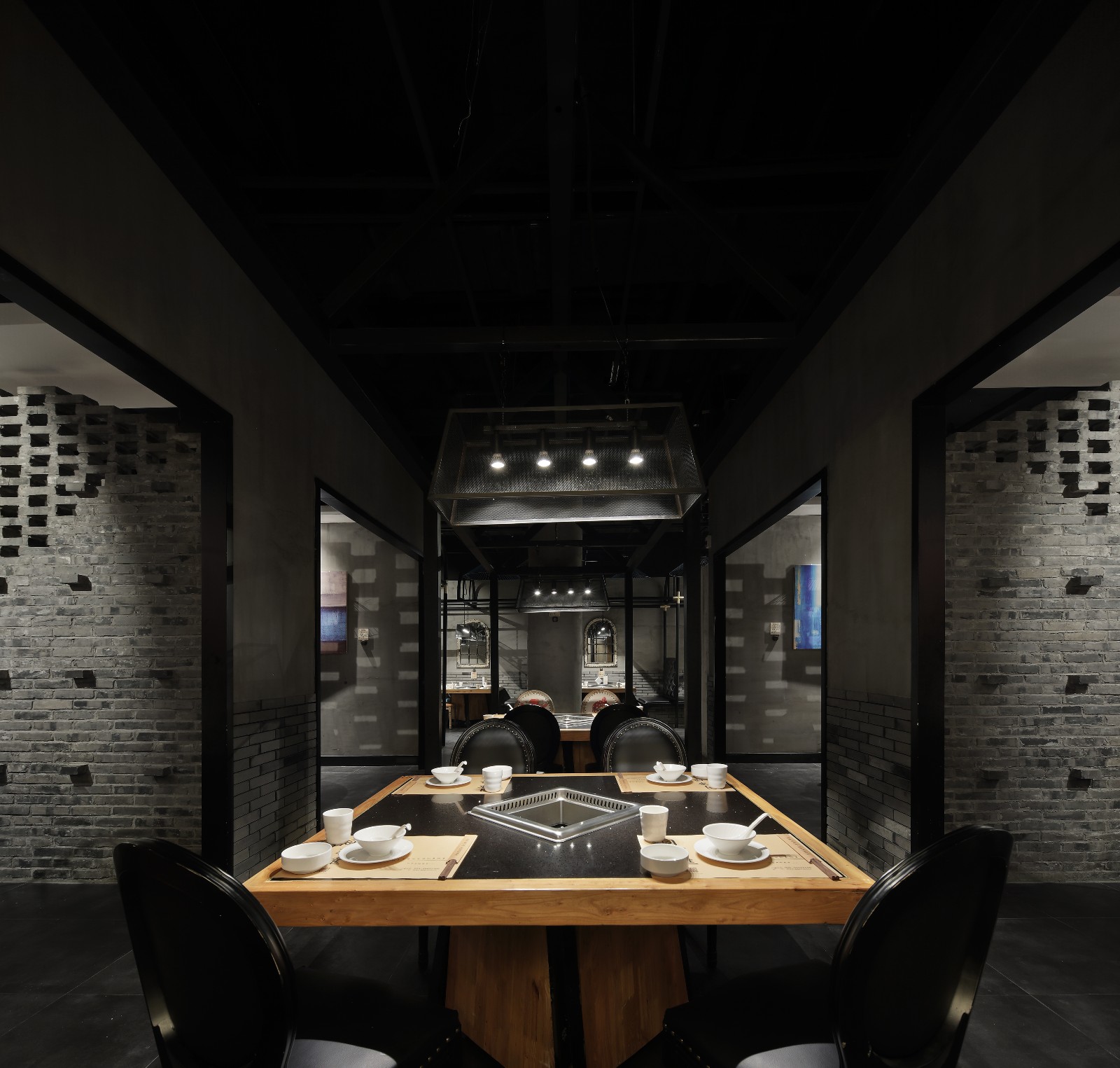 火锅店装修设计布局图,火锅店设计效果图