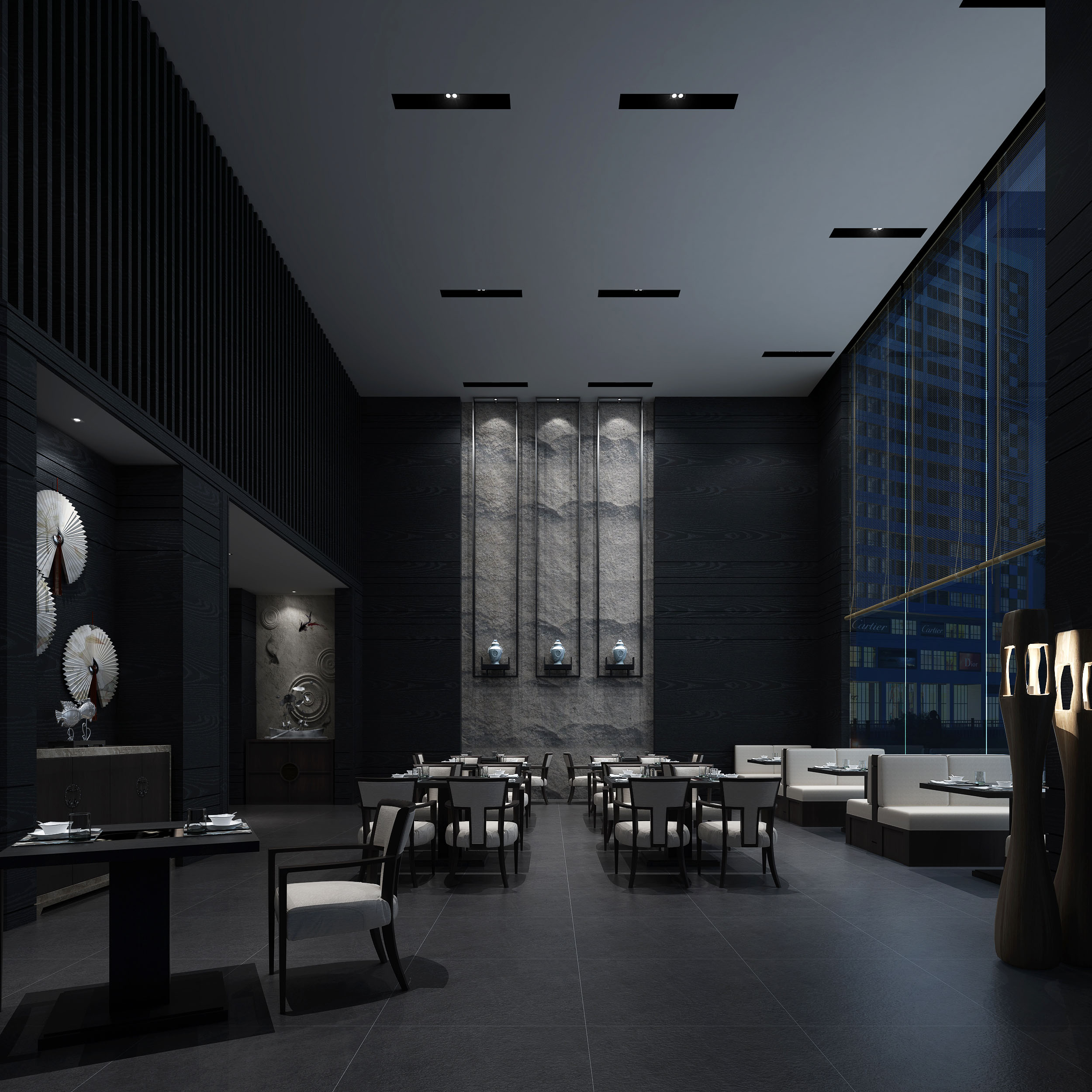 火锅店空间设计案例图,火锅店空间设计布局图