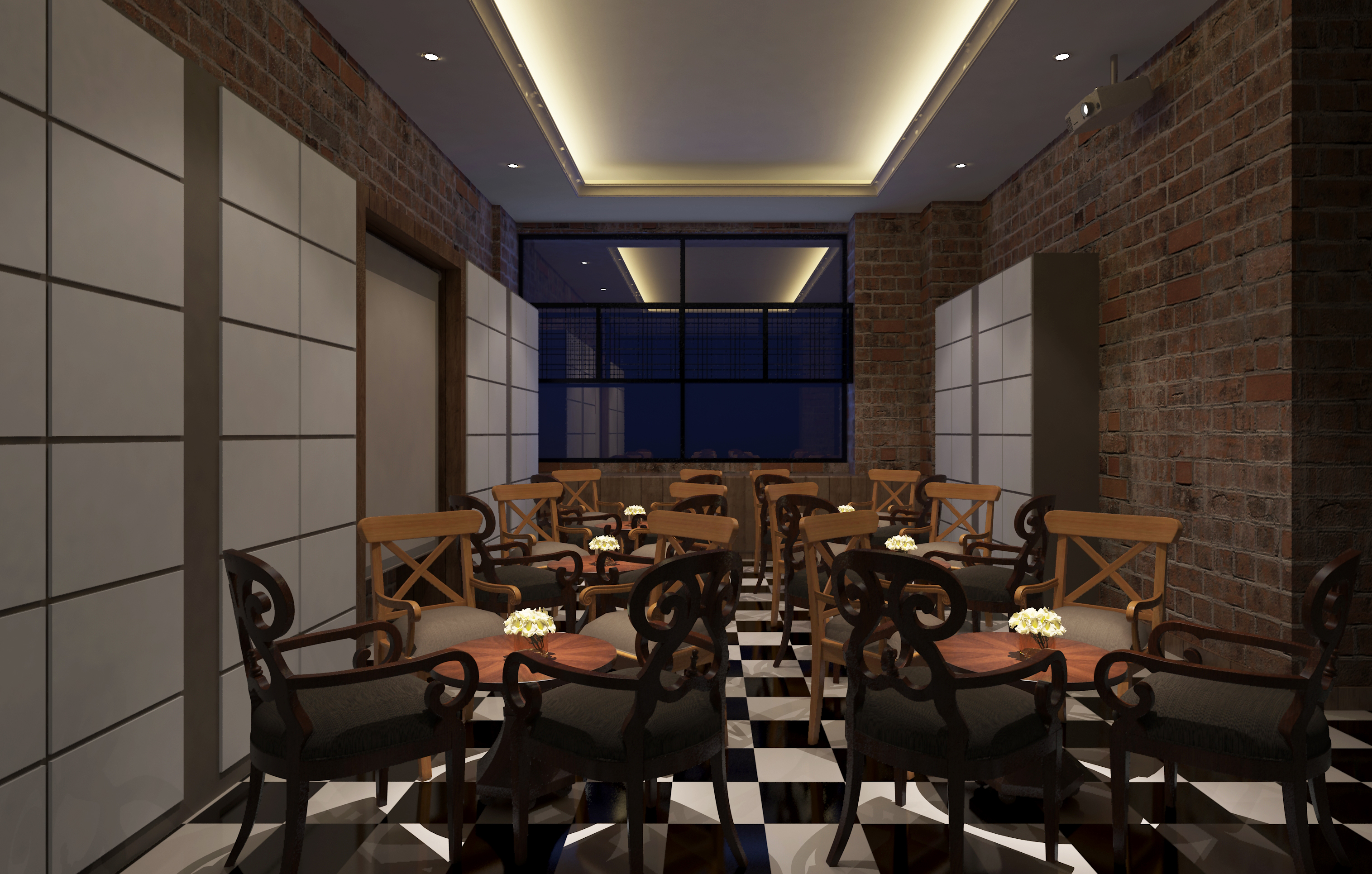  火锅店空间设计布局图,火锅店店面装修设计效果图