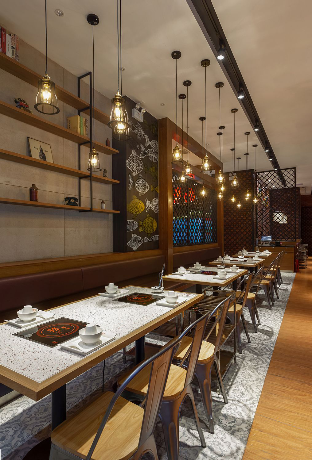 火锅店店面空间设计布局图,火锅店店面空间设计平面图