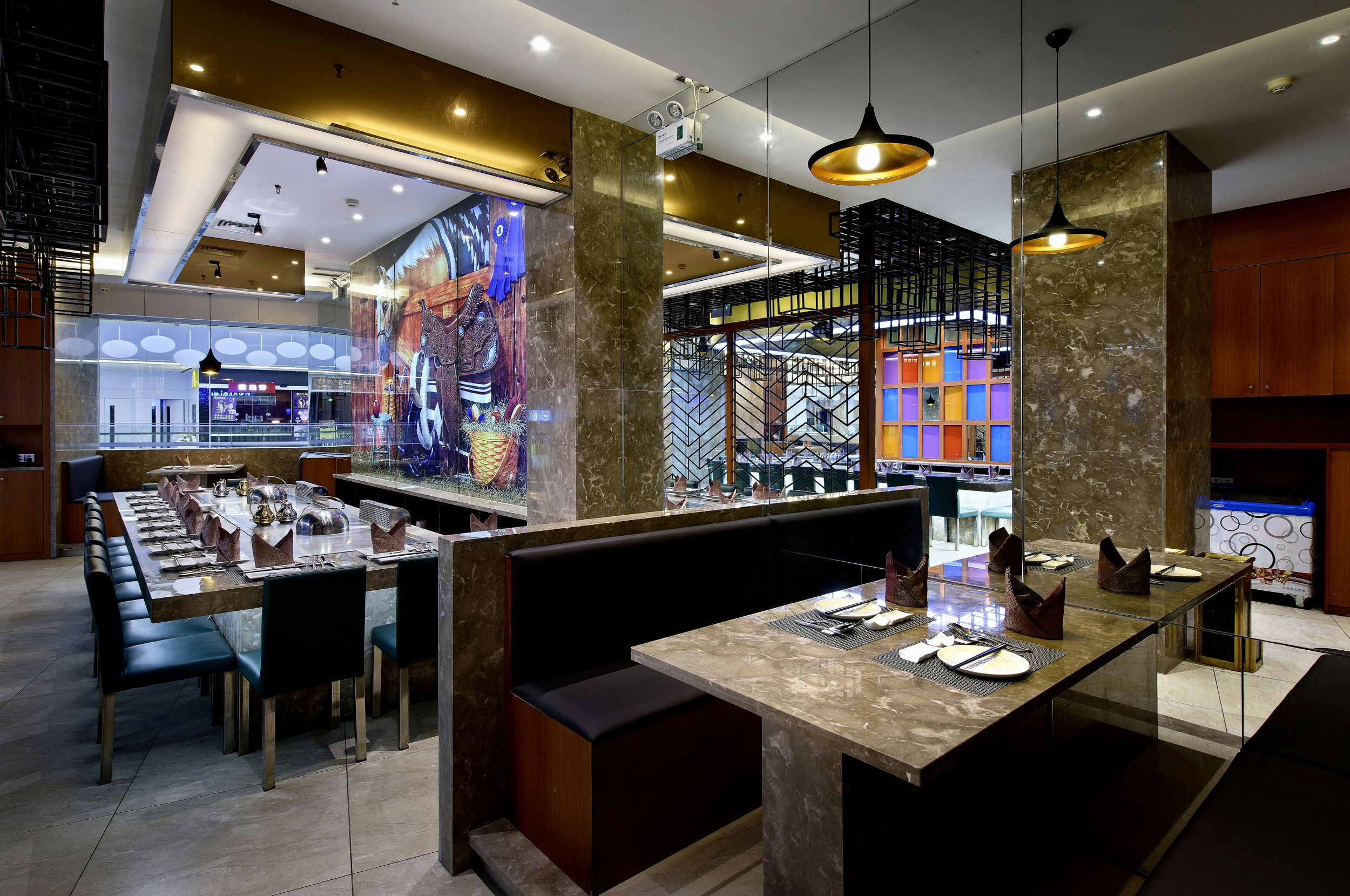 铁板烧店设计布局图,铁板烧店设计实景图