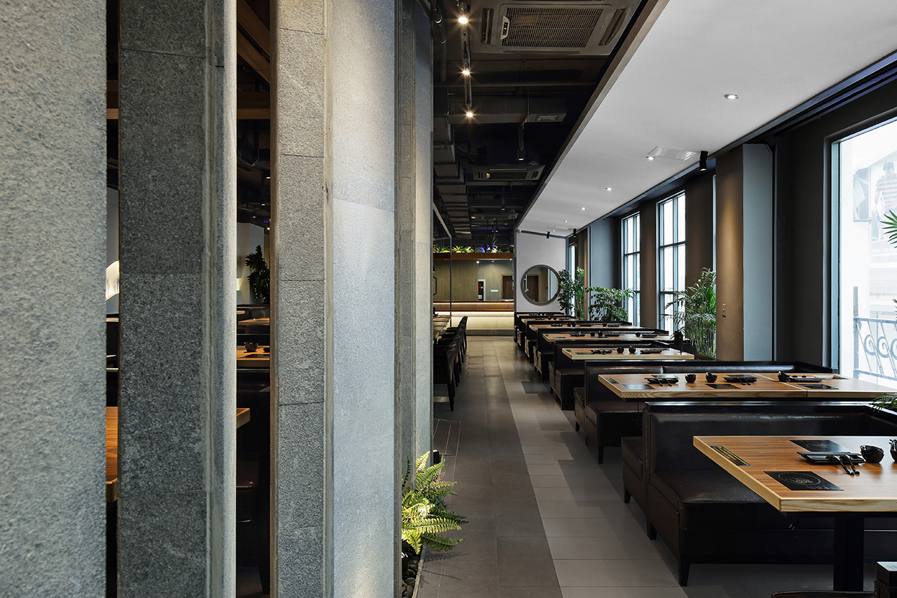 烤肉店装饰设计效果图,烤肉店装饰设计布局图