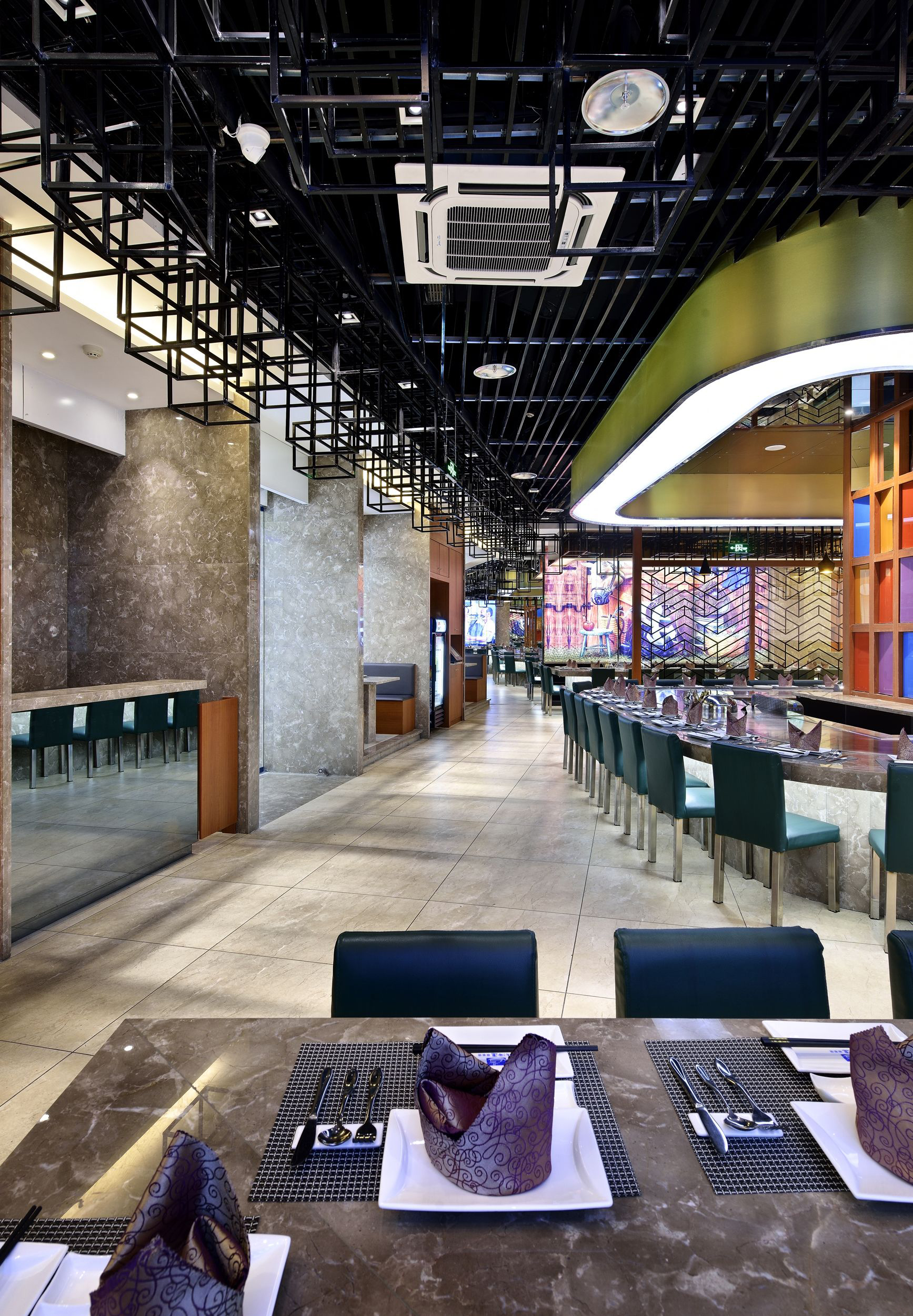 铁板烧店装修设计效果图,铁板烧店装修设计布局图