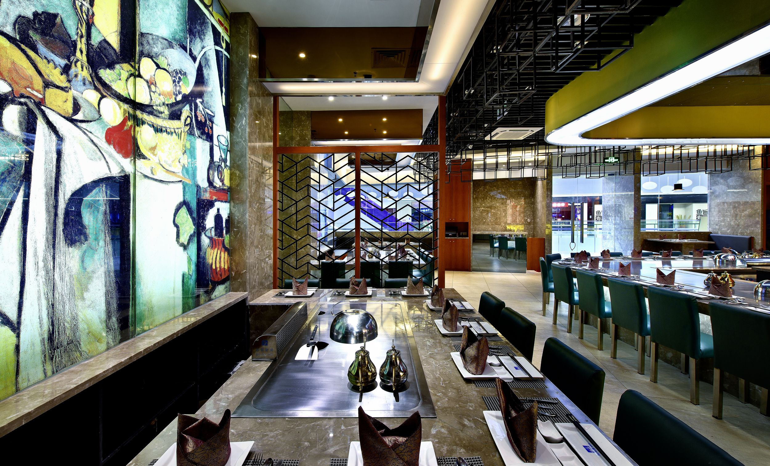 铁板烧店装饰布局图, 铁板烧店装饰实景图