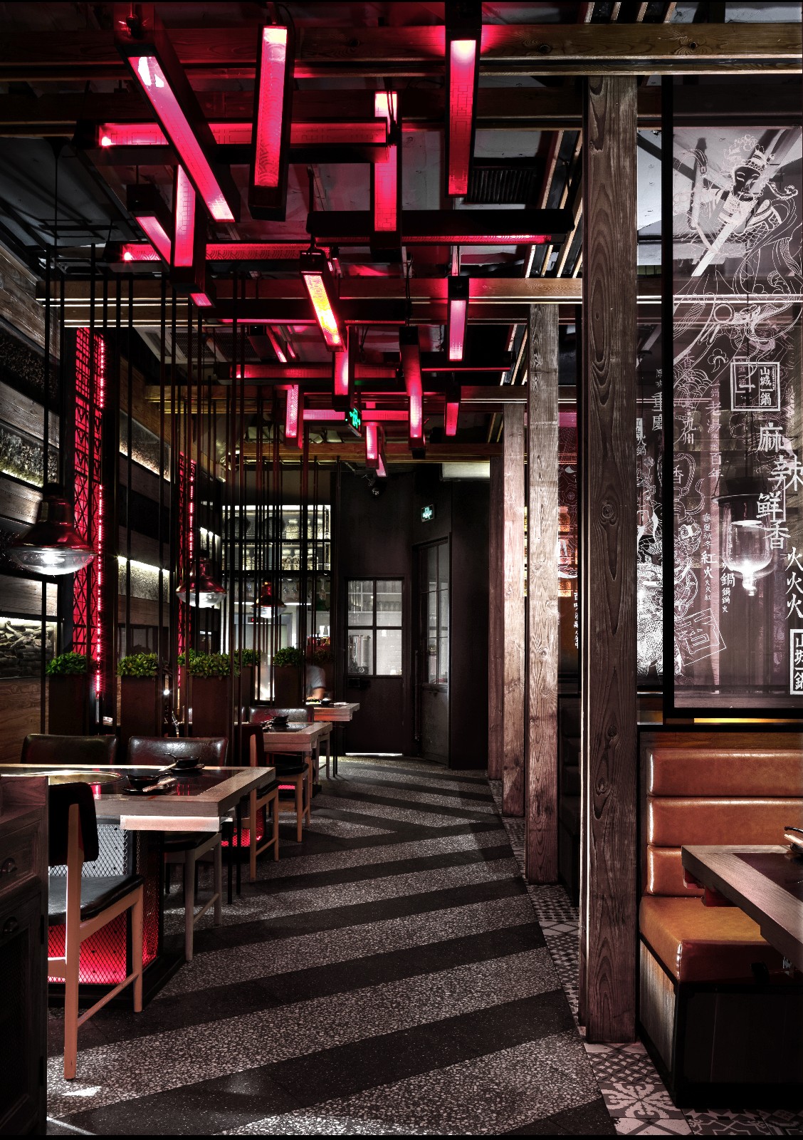 火锅店装修设计布局图,火锅店装修设计实景图