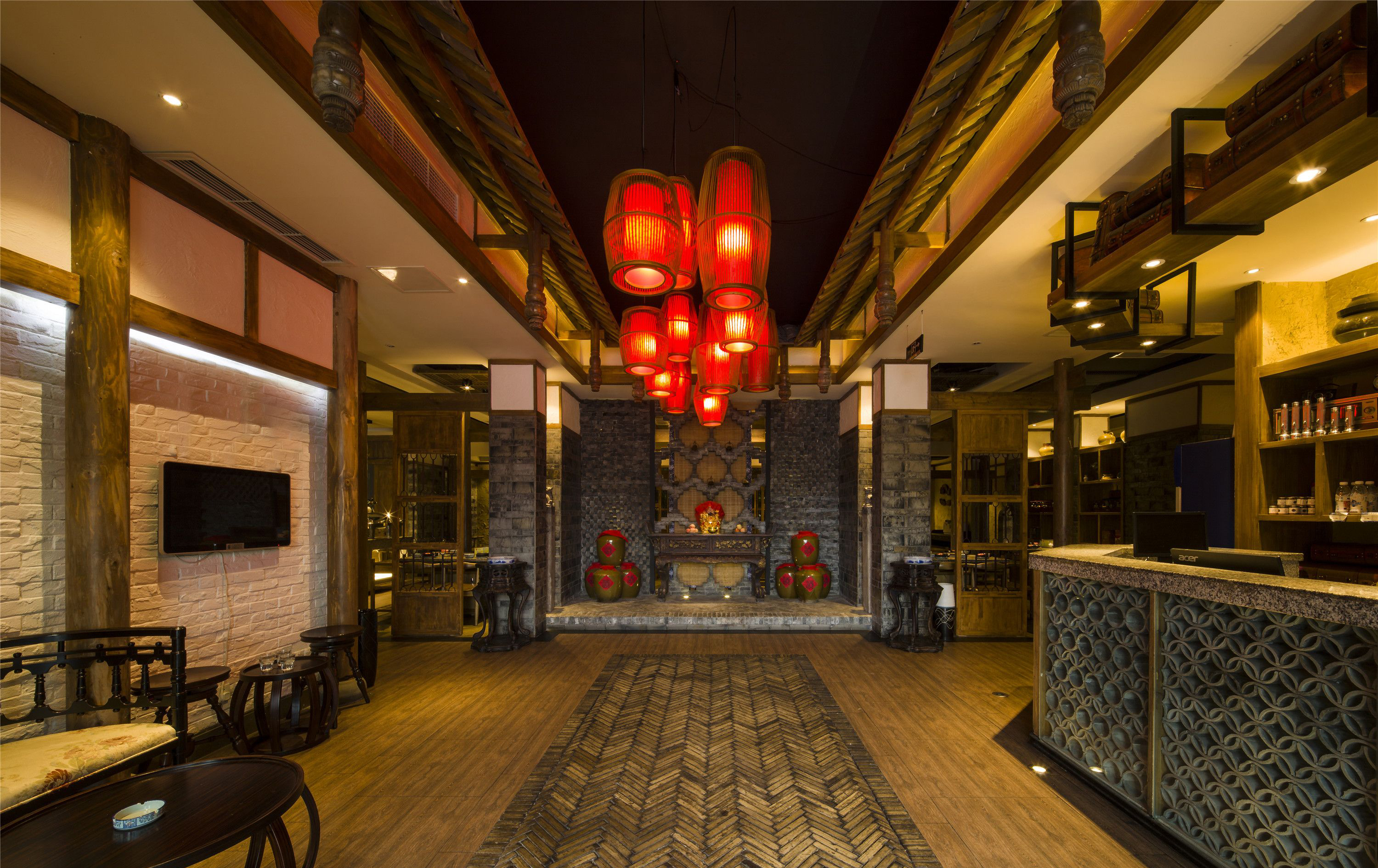 火锅店设计效果图,火锅店设计布局图