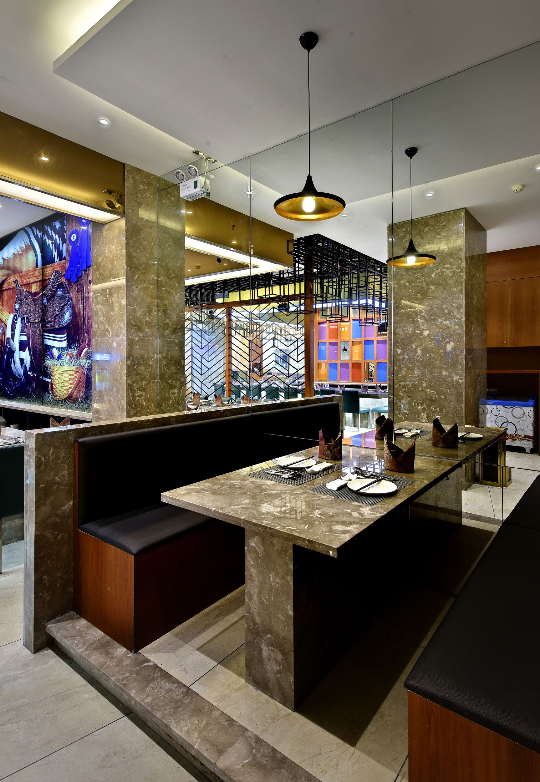 铁板烧店装饰设计效果图,铁板烧店装饰设计布局图