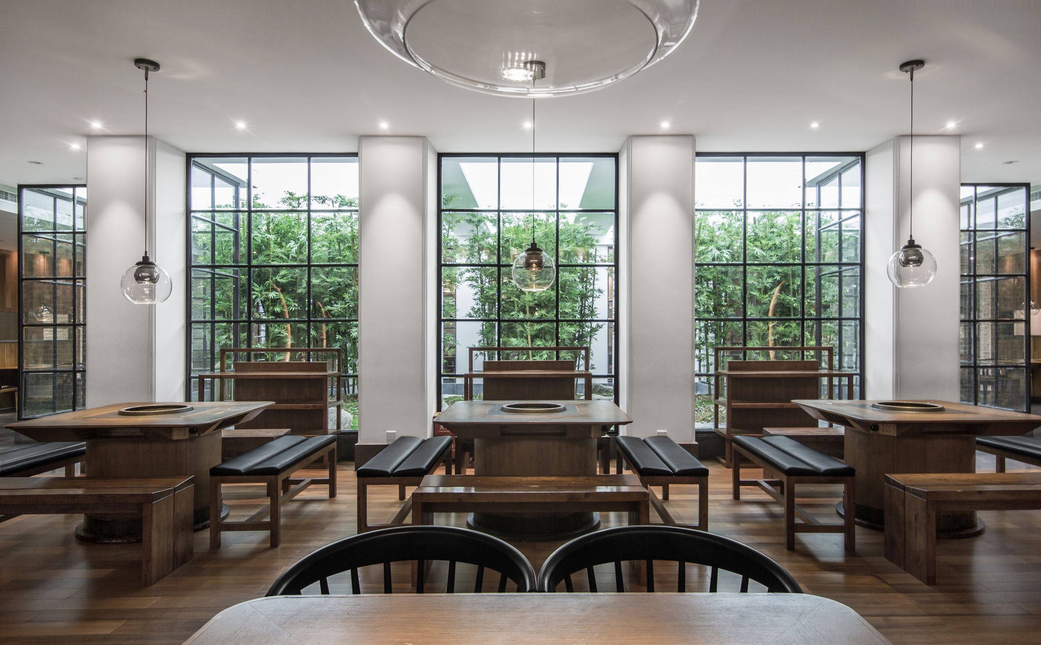 火锅店装饰效果图,火锅店装饰布局图