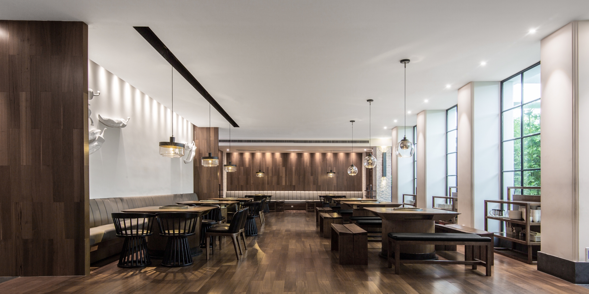 火锅店装修设计布局图,火锅店装修设计实景图