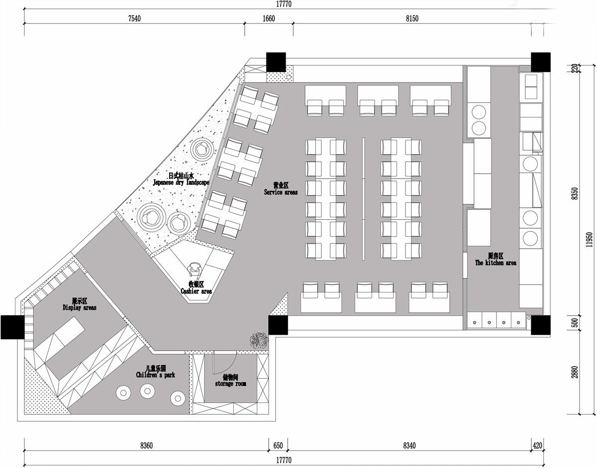 快餐店装饰布局图,快餐店设计布局图