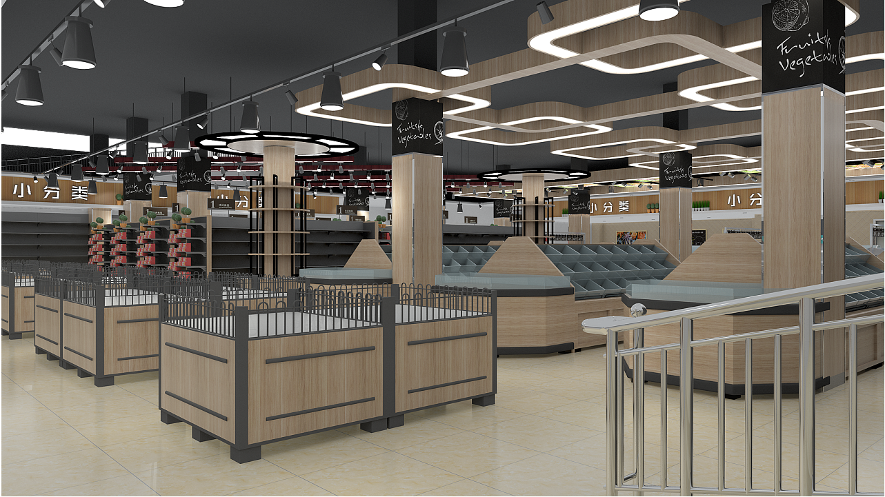 食品超市空间设计效果图,食品超市空间设计效果
