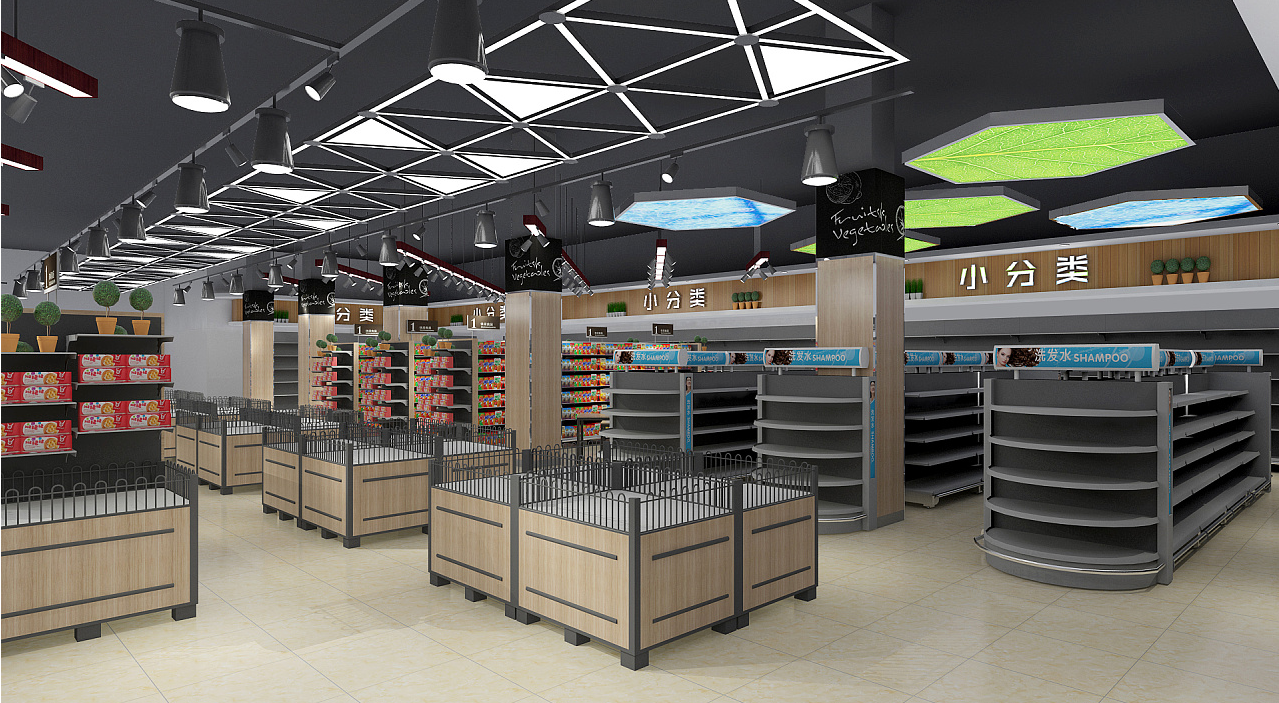 食品超市装修设计案例图,食品超市装修设计案例
