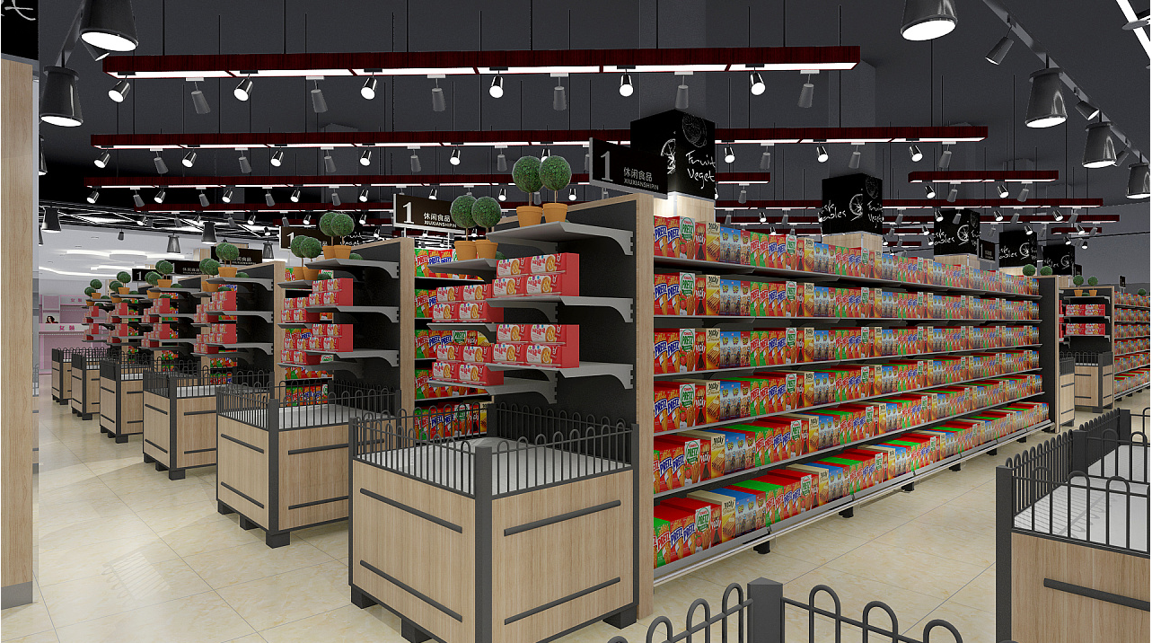 食品超市装修设计图,超市装修设计图