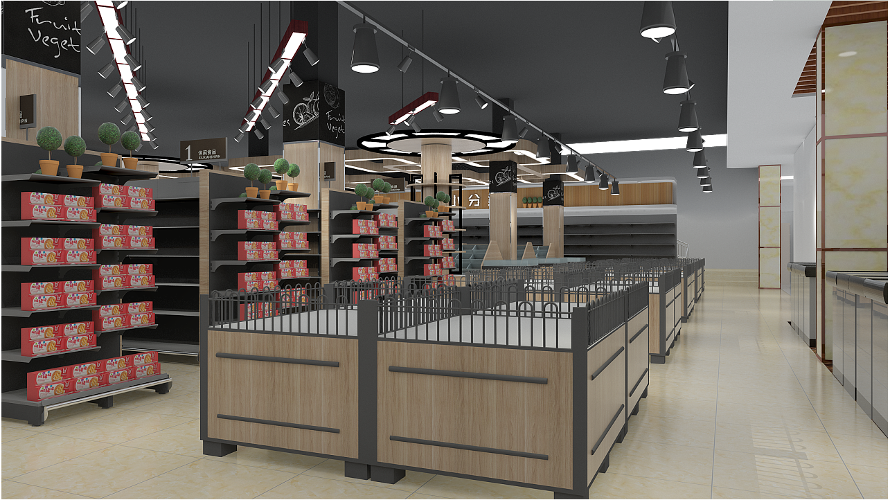  食品超市空间设计布局图,超市空间设计布局图