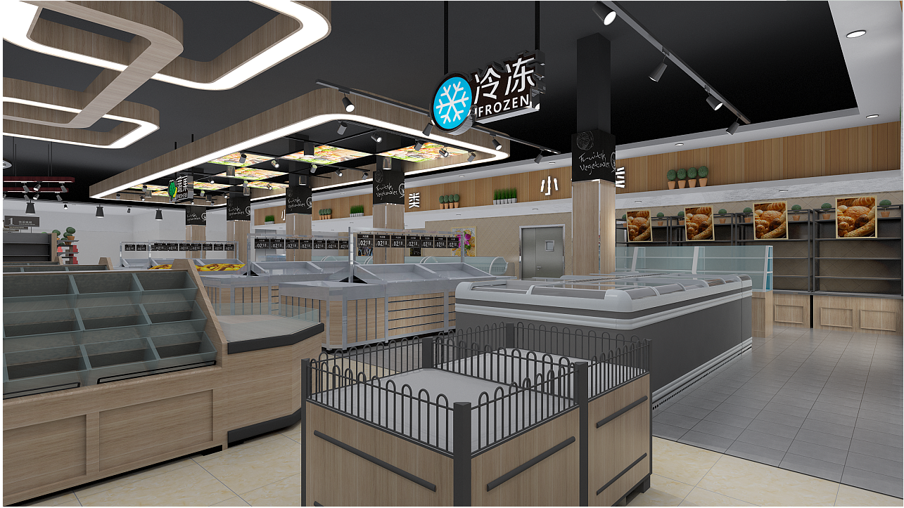 食品超市设计布局图,超市设计布局图