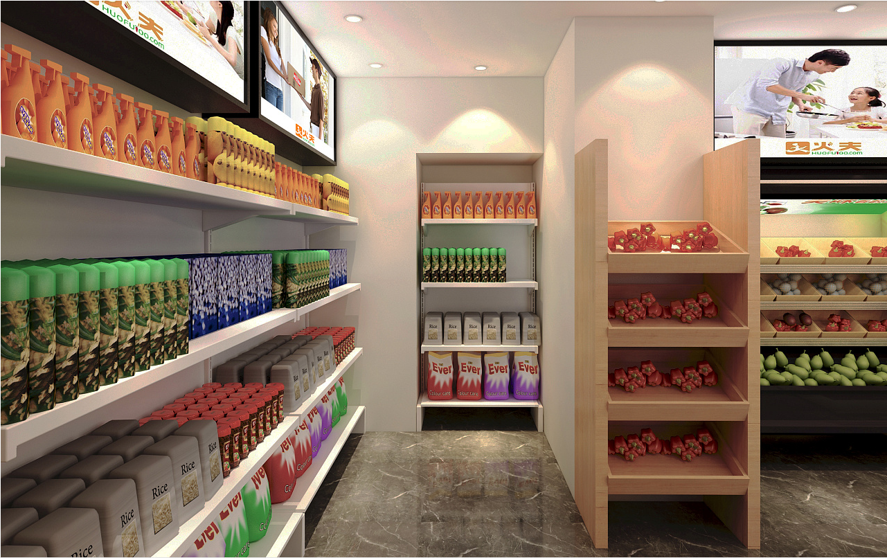 水果店装修设计实景图,水果店设计效果图