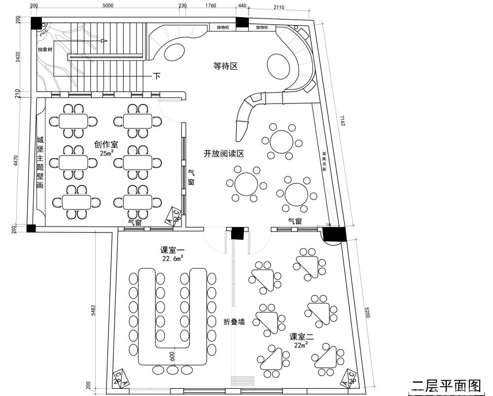 培训中心装饰设计平面图,培训中心装饰设计平面