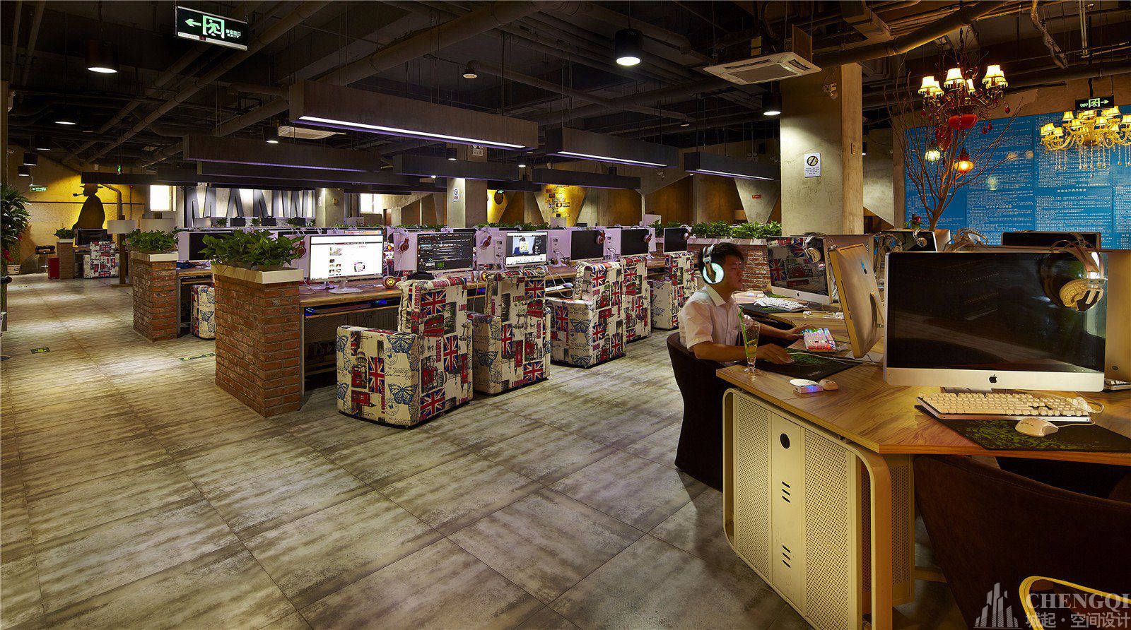 网吧装修设计效果图,网吧装修设计案例图