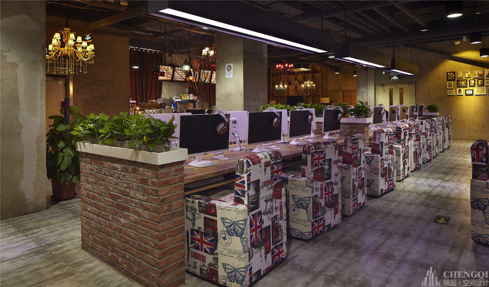 网吧装饰案例图,网吧装饰效果图