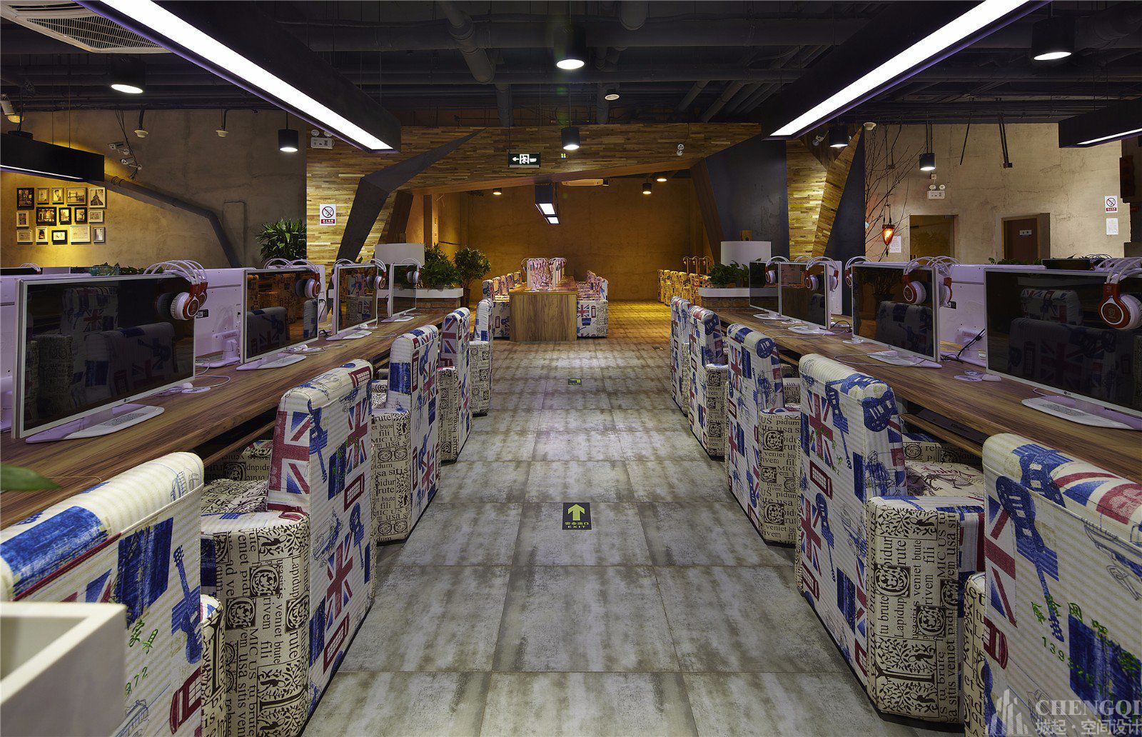 网吧设计案例图, 网吧装饰图