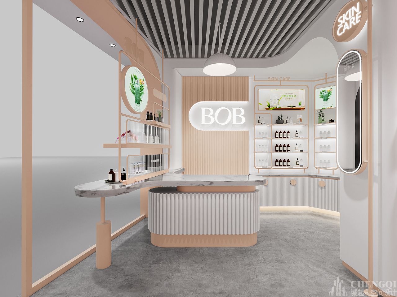 化妆品店空间设计案例图,化妆品店空间设计效果图
