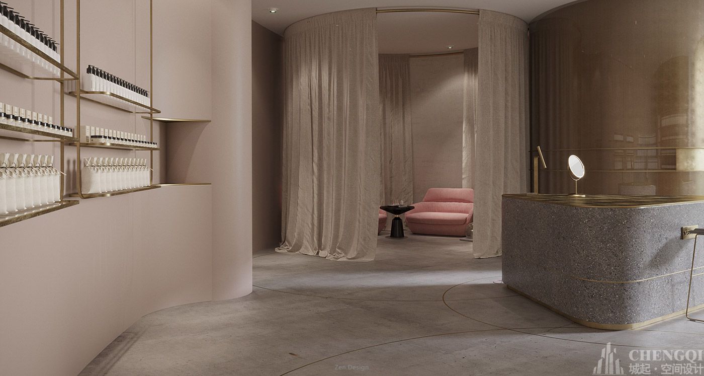  护肤品店装修设计布局图,化妆品店装修图片