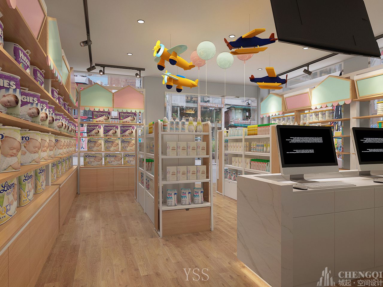 母婴店设计效果图,母婴店装修设计图片