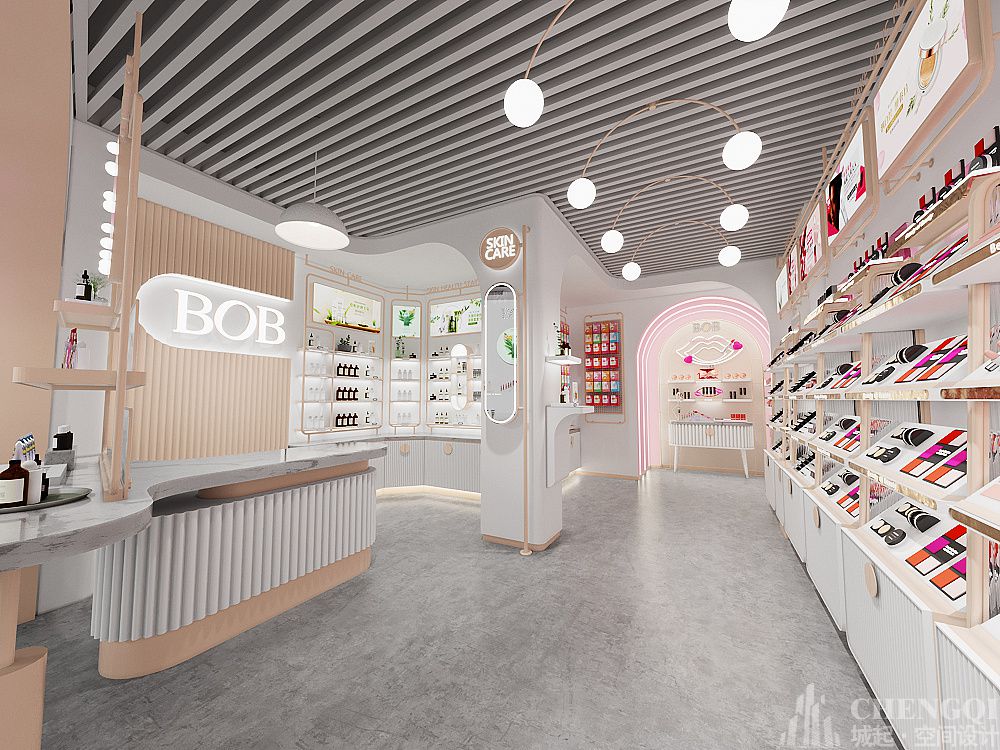 化妆品店装修设计效果图,化妆品店装修设计布局图