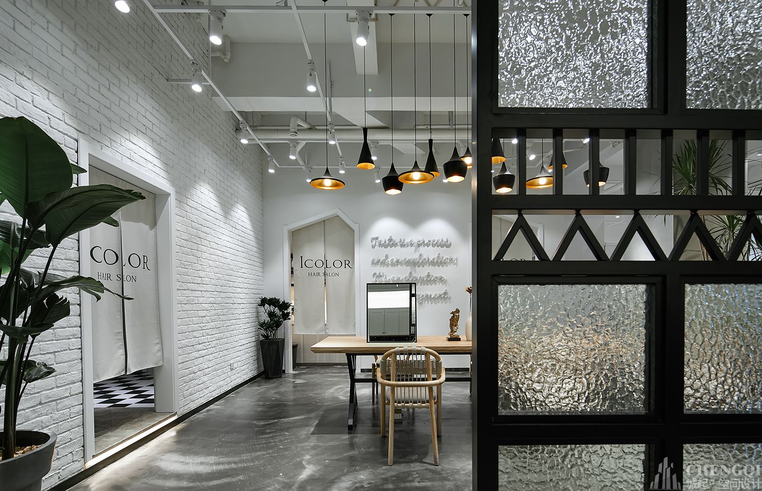 理发店空间设计效果图,理发店装饰设计布局图