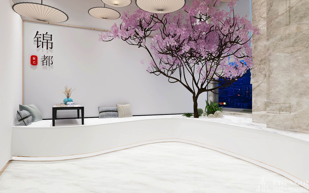 理发店设计实景图,理发店设计案例图