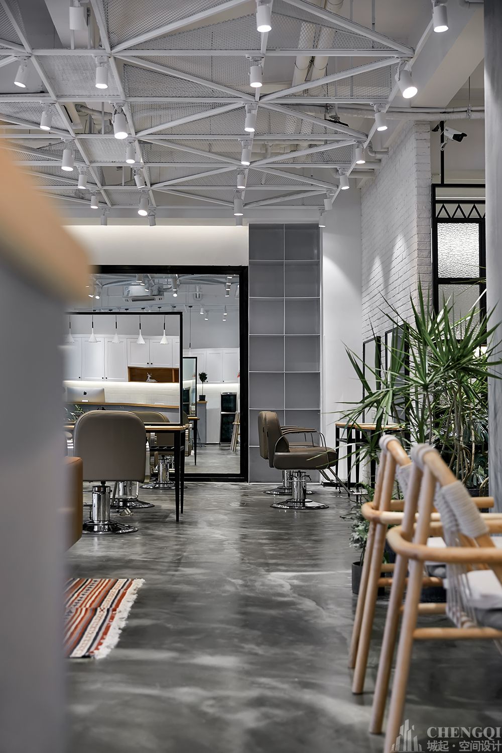 理发店装饰设计布局图,理发店装饰设计实景图