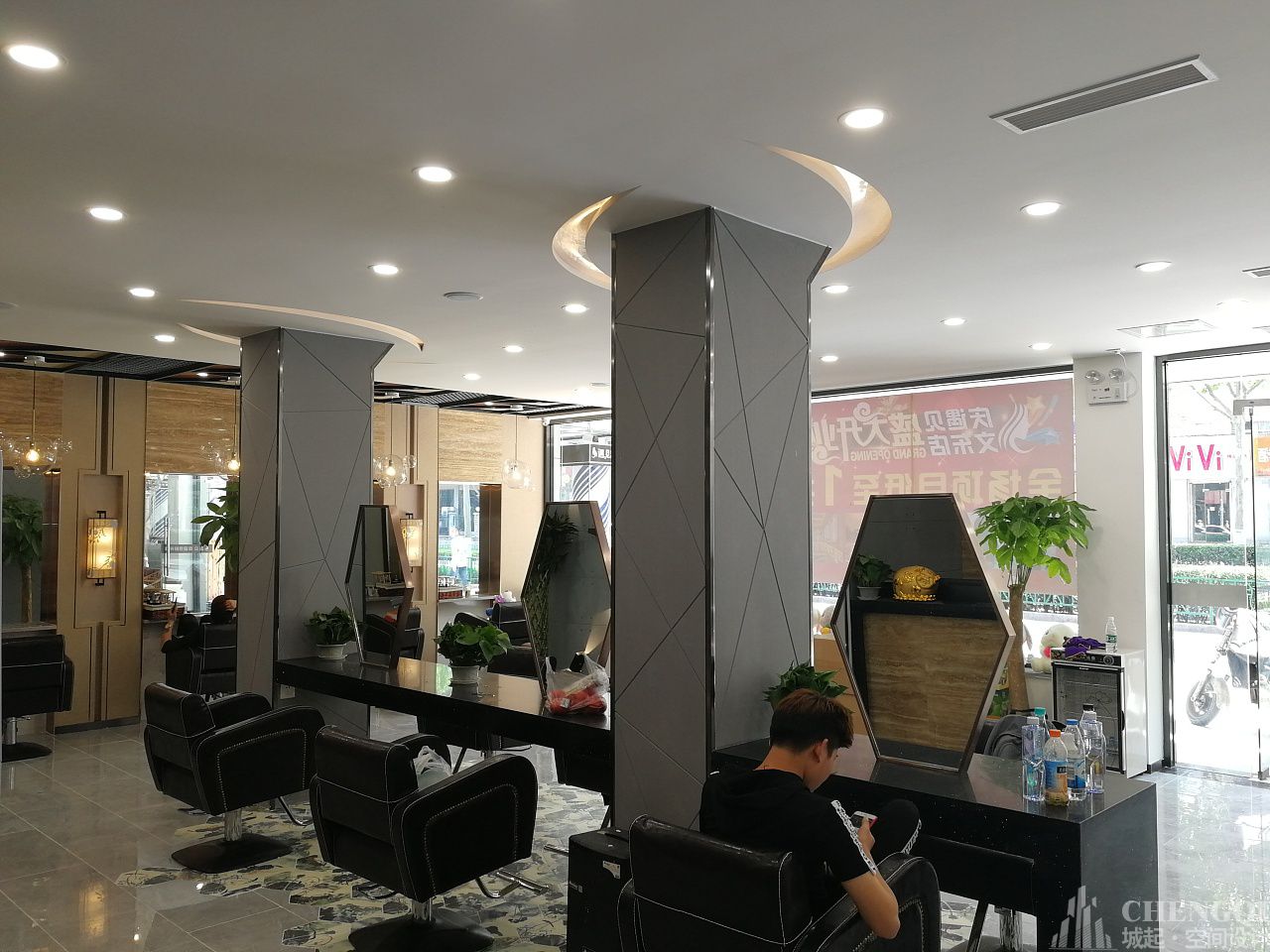 美发店空间设计布局图,美发店空间设计实景图
