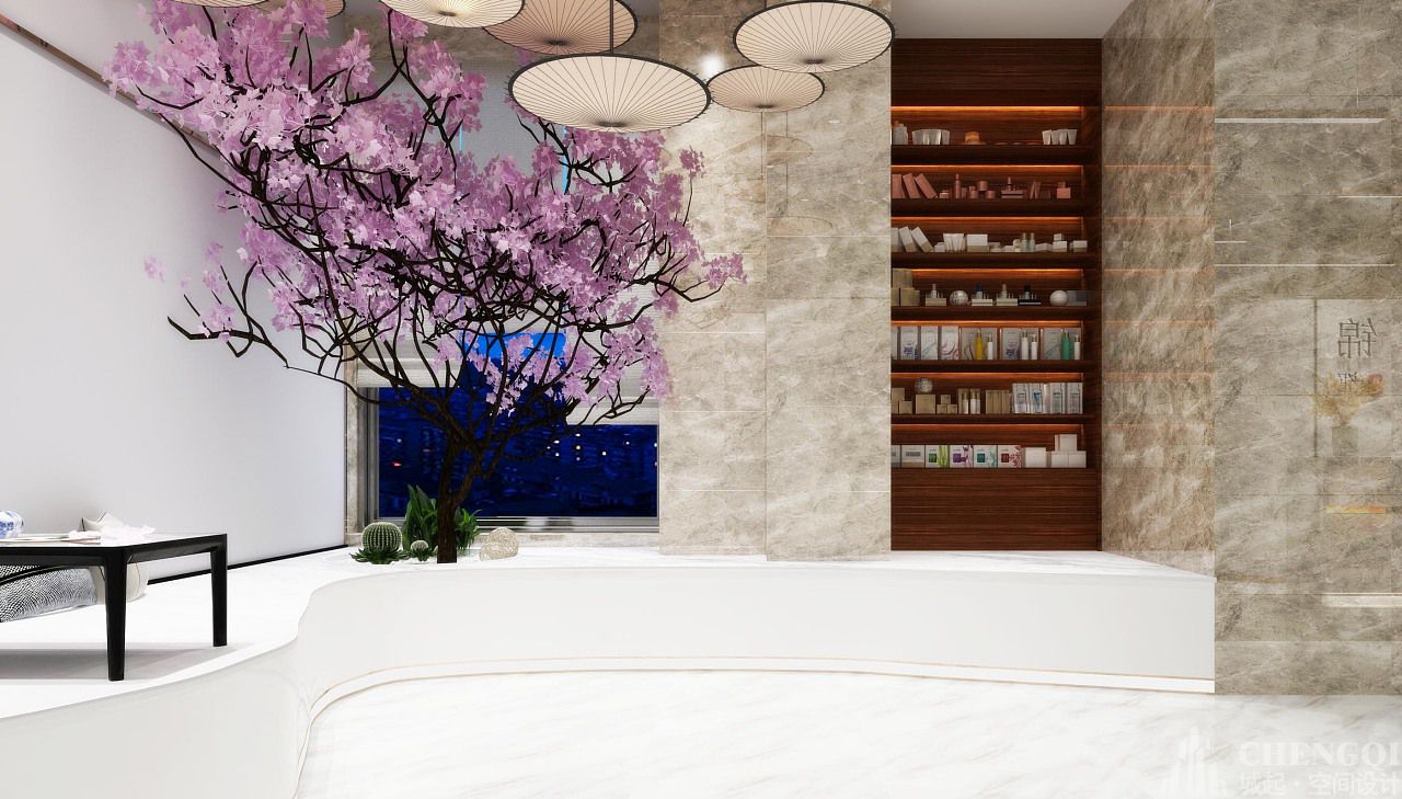 理发店设计效果图,理发店装修布局图